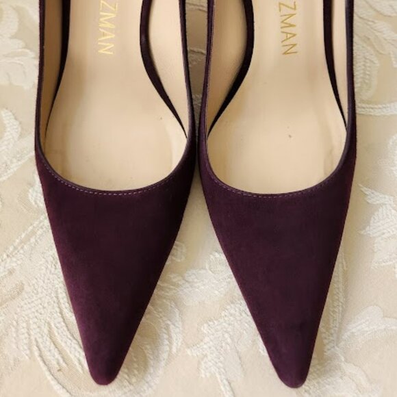 STUART WEITZMAN Stuart Purple Suede Pump 8M Stuart Weitzman Power 85 (Used) - Picture 1 of 5
